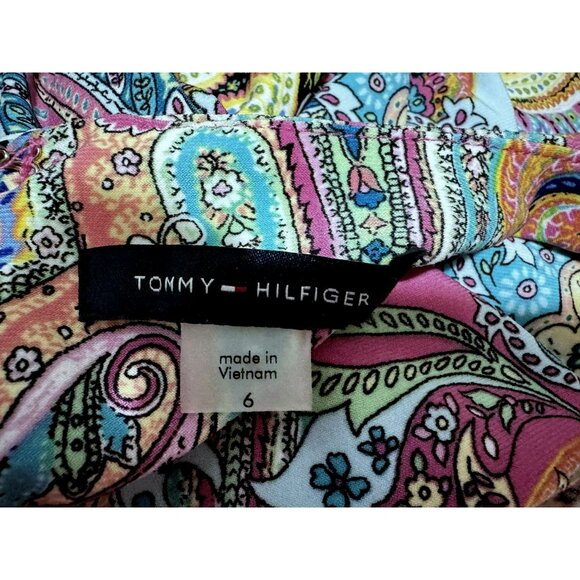 Tommy Hilfiger Womens Multicolor Paisley Psychedelic Dress A-Line 3/4 Sleeve Sz6 - Picture 5 of 7